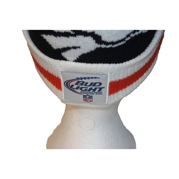 Denver Broncos Beanie Hat Cap Orange Cuffed Pom Pom Knit Football Bud Light - Picture 6 of 8